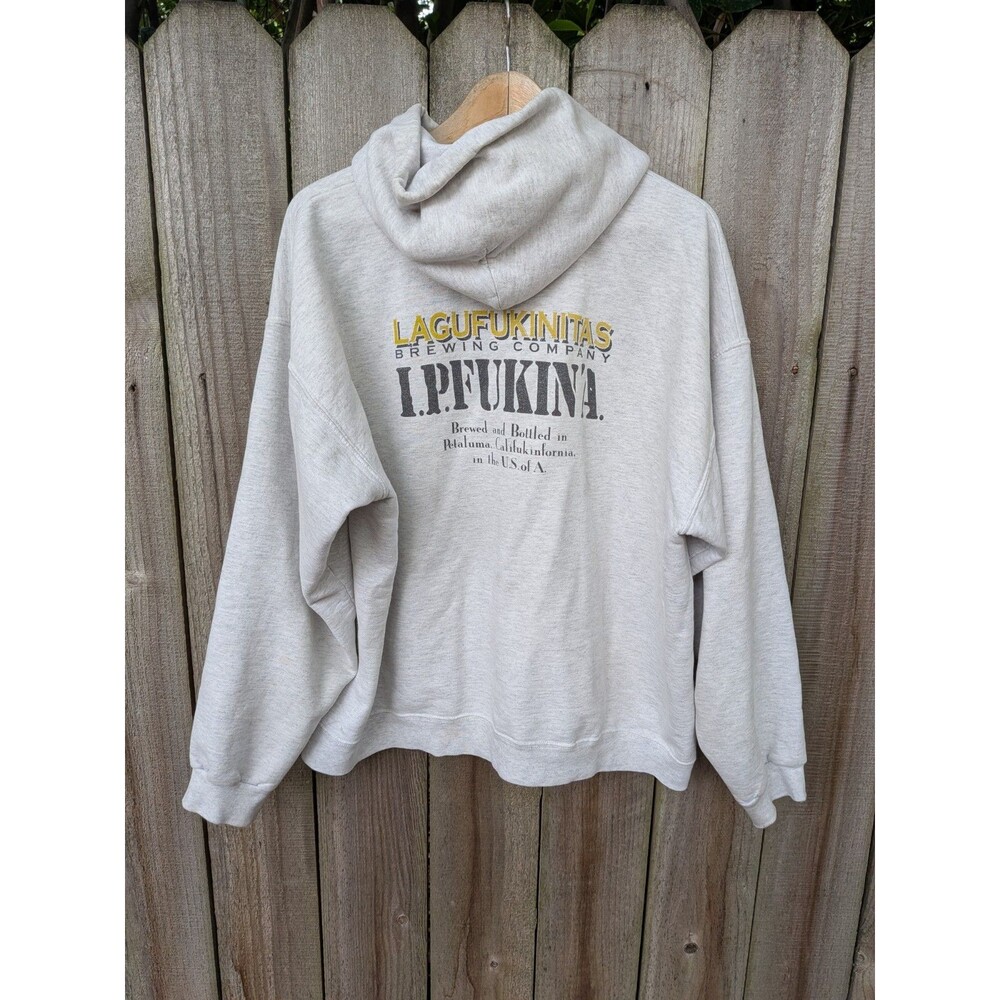 Lagunitas Hoodie Large Gray I.P. Fukina Pullover Beer California Petaluma